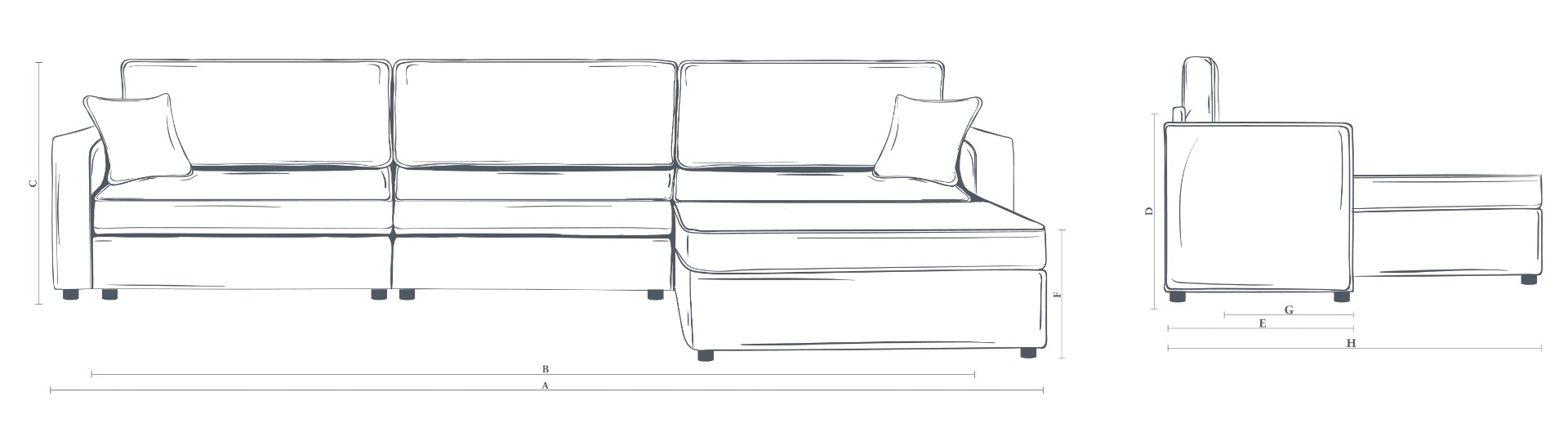 The Westbury 3 Modules Sofa + Ottoman